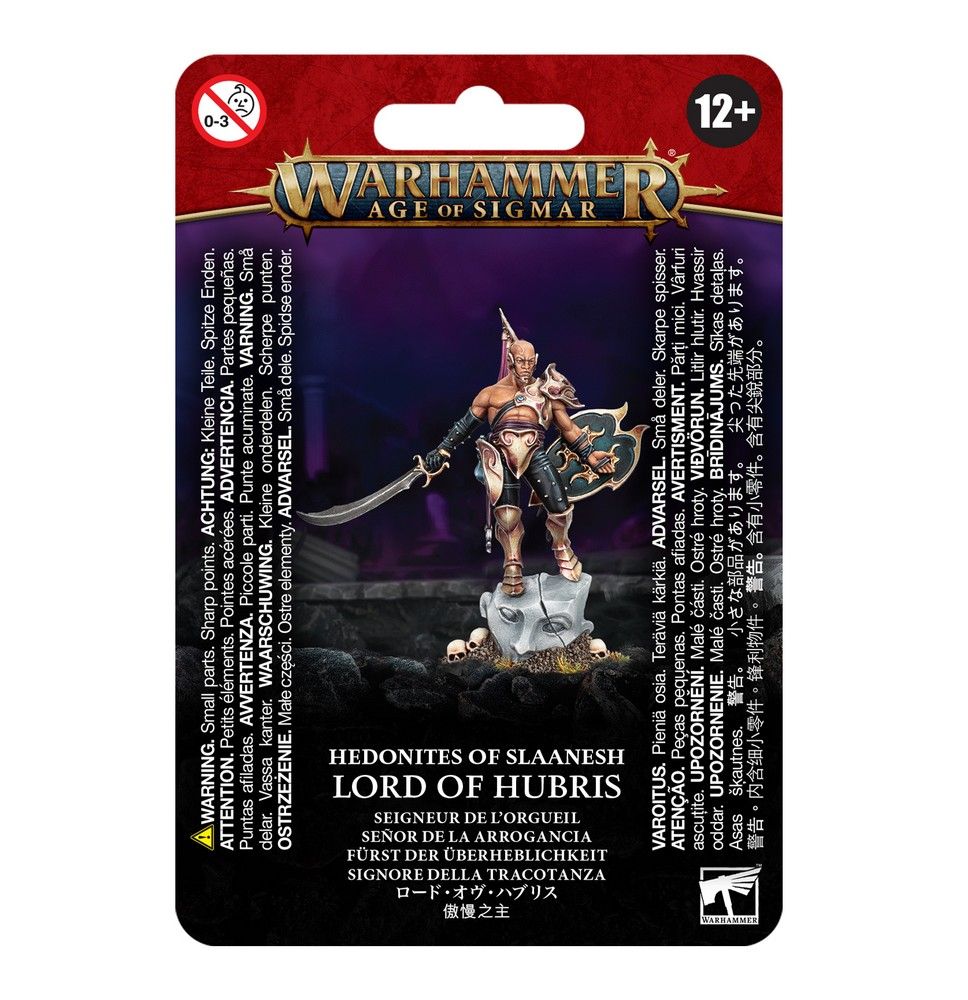 Warhammer Age of Sigmar Hedonites of Slaanesh Lord of Hubris miniature in its blister packaging