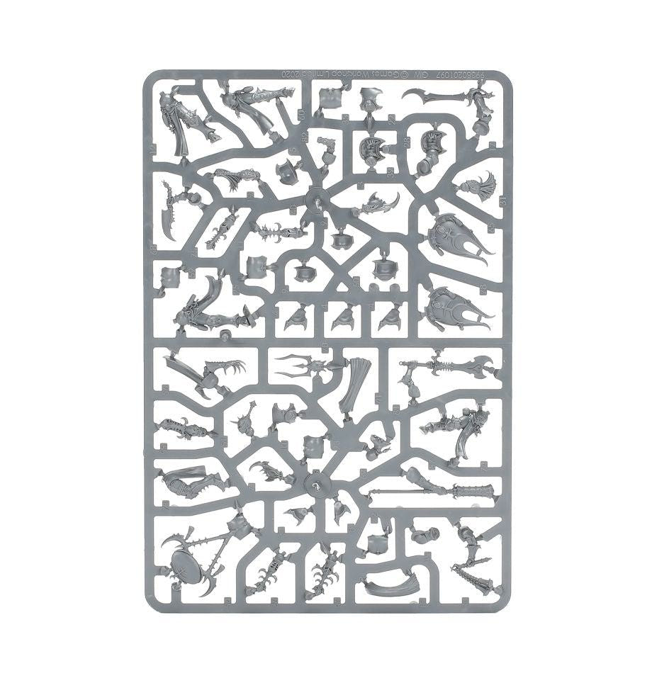 Hedonites of Slaanesh Myrmidesh Painbringers unpainted plastic sprue, frame 1 of 2
