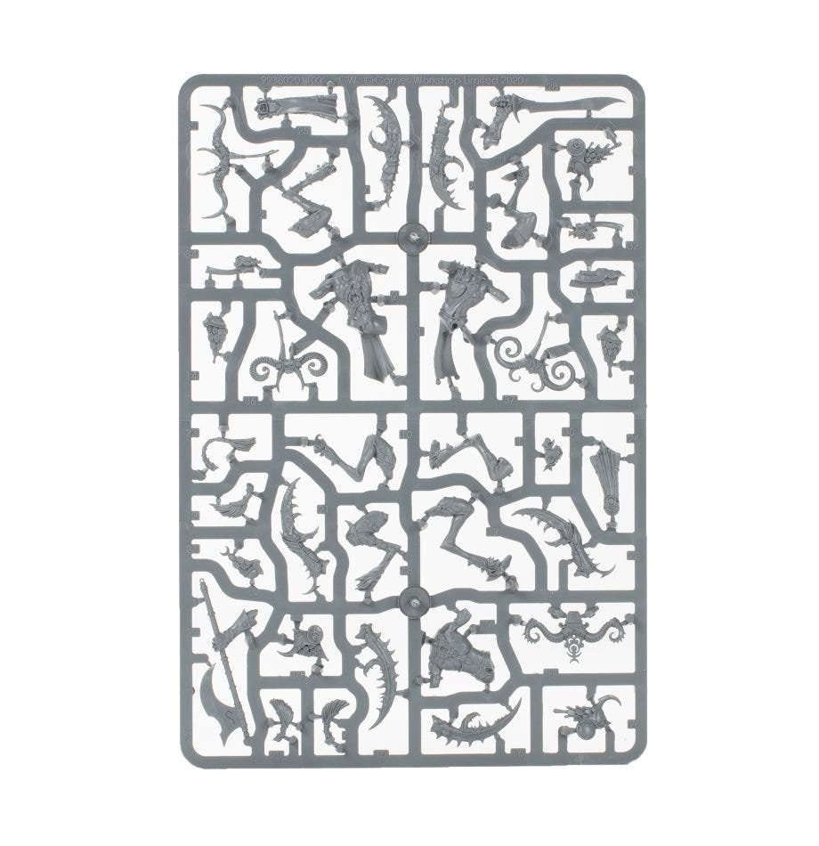 Hedonites of Slaanesh Slaangor Fiendbloods unpainted plastic sprue, frame 1 of 1