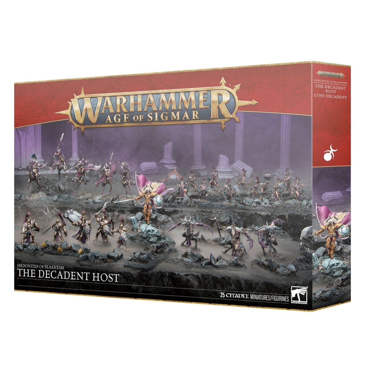 Warhammer Age of Sigmar game box featuring miniature figures on a white background