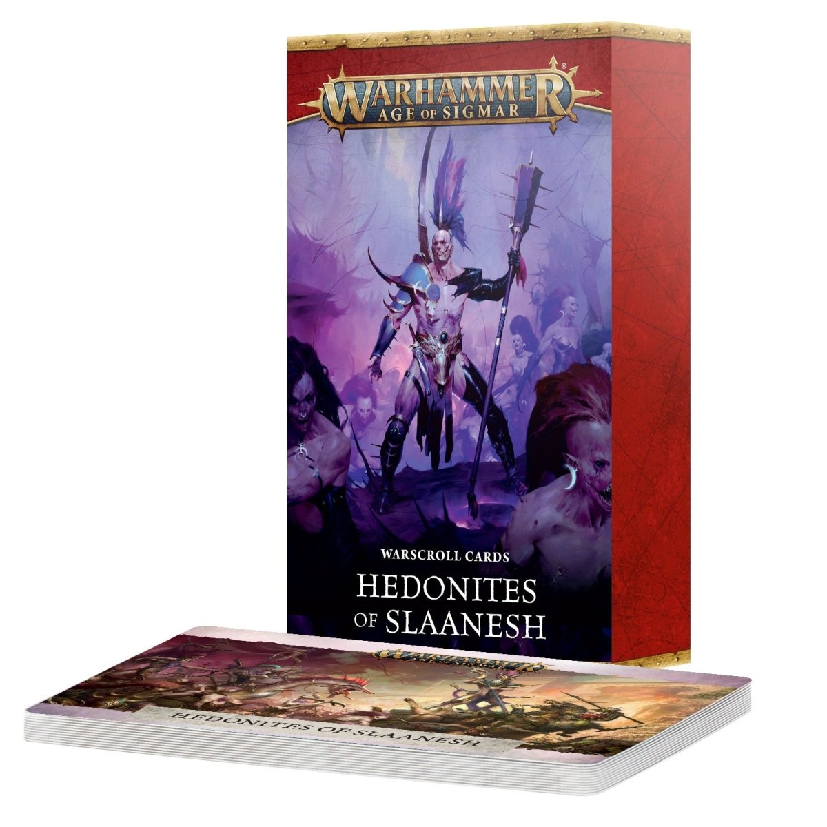 Warhammer Age of Sigmar card game box with cards displayed in front