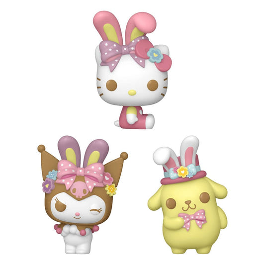 Hello Kitty and Friends Pocket POP! Egg mini figures: Hello Kitty, Kuromi and Pompompurin in bunny ears