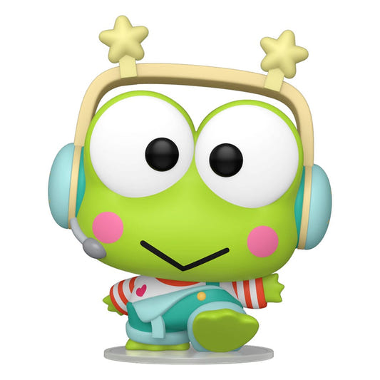 Funko Pop! Keroppi vinyl figure in K-Pop outfit with headset and star headband, Hello Kitty