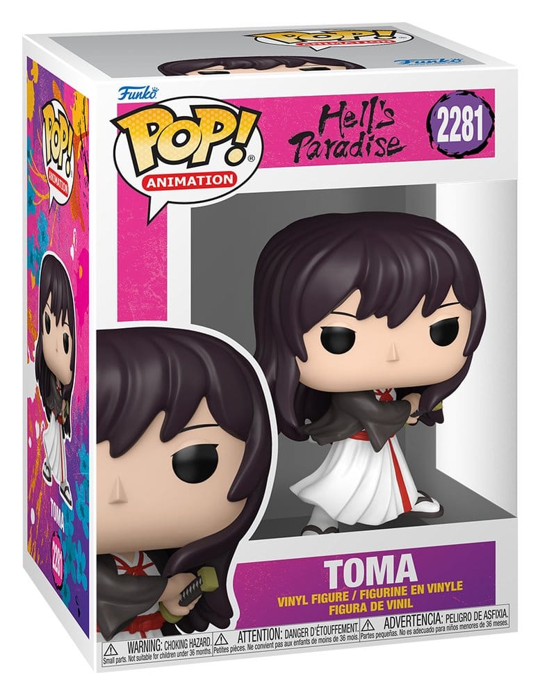 Hell's Paradise Funko POP! Animation 2281 Toma vinyl figure shown in its window display box