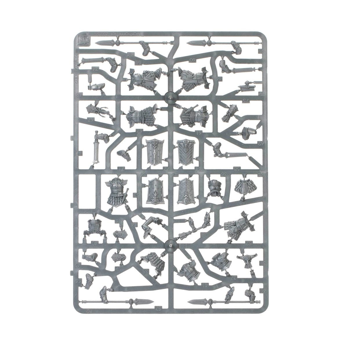Helsmiths of Hashut Infernal Cohort unpainted plastic sprue, frame 3 of 3