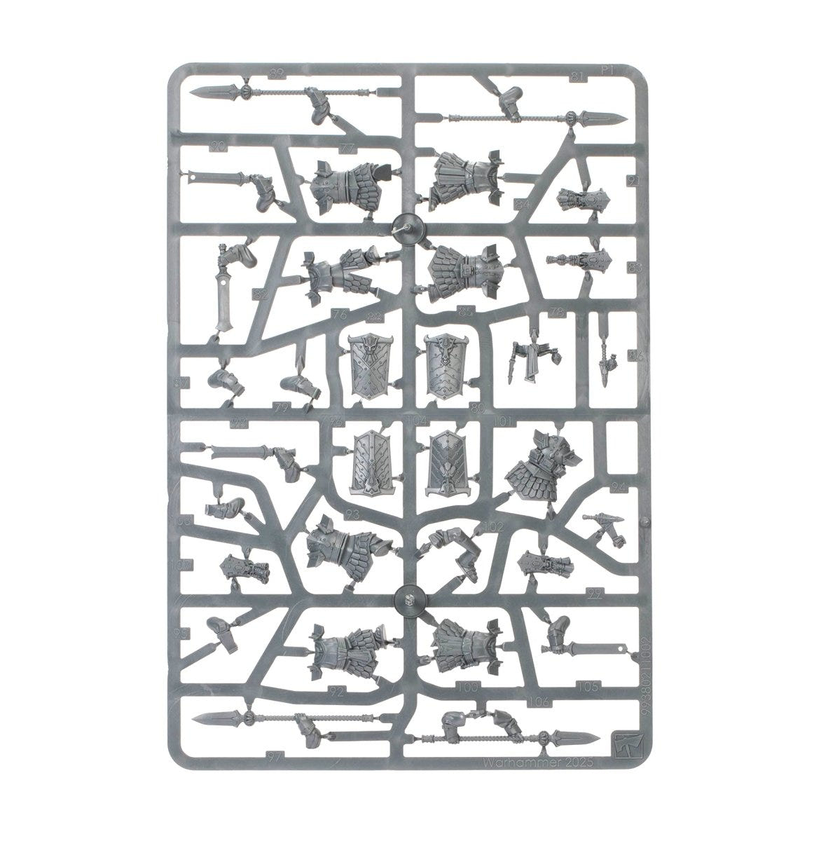 Helsmiths of Hashut Infernal Cohort unpainted plastic sprue, frame 2 of 3