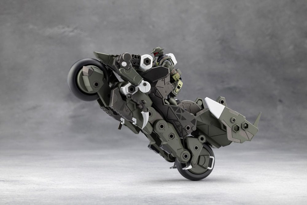 Hexa Gear VT1 vehicle mode doing a wheelie with pilot aboard