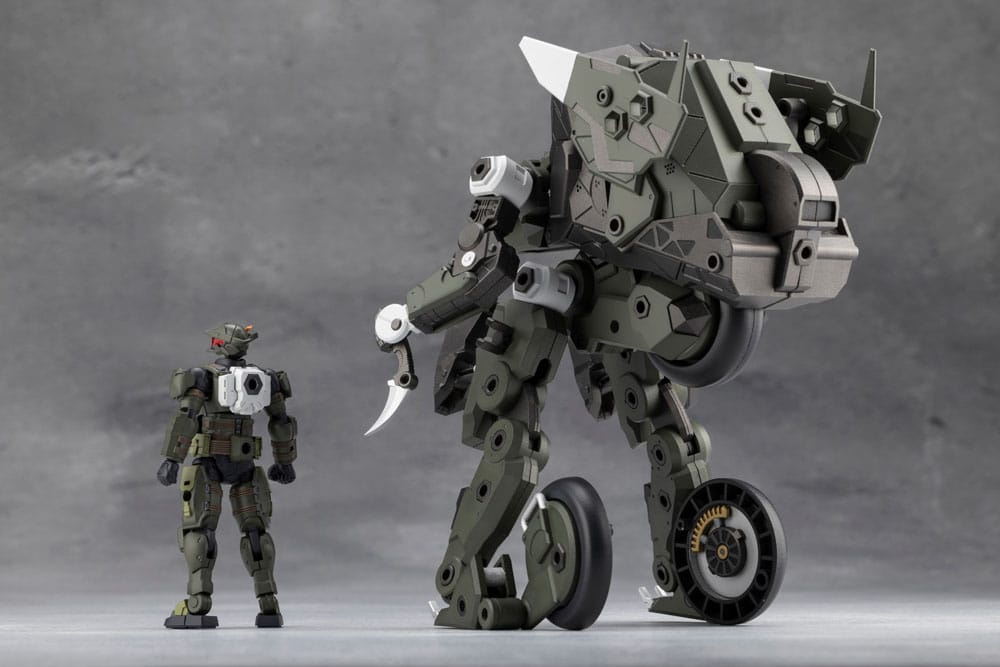 Definition Armor VT1 rear view in humanoid mode beside the Governor pilot