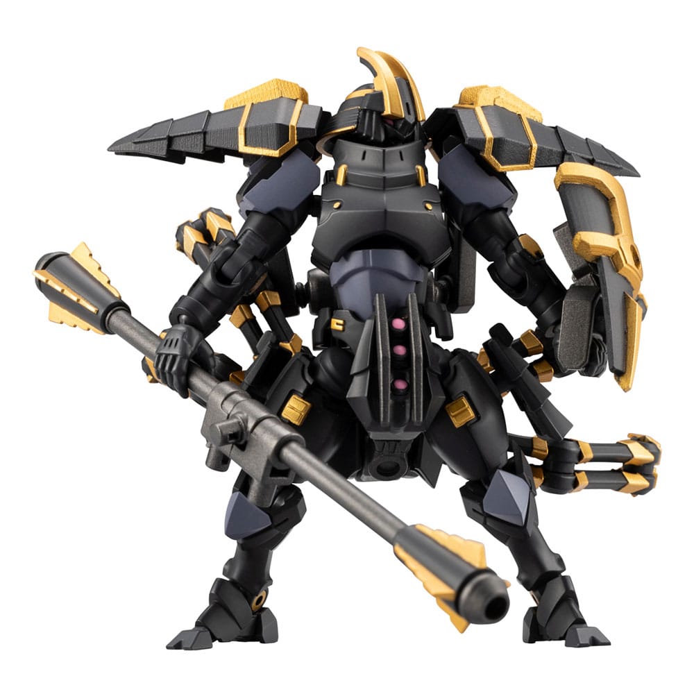 Kotobukiya Hexa Gear Para-Pawn Enclosure kit in black and gold samurai armour with a large mace