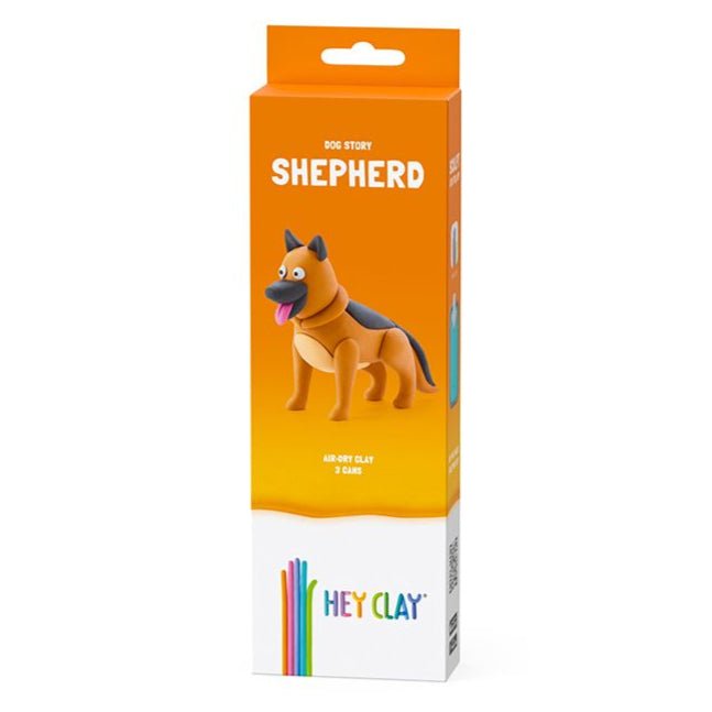 Hey Clay Dog Story Shepherd kit box with a clay German shepherd on the front