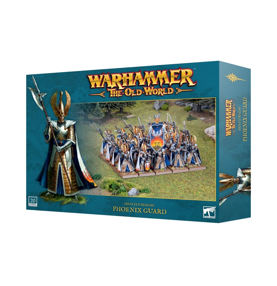 Games Workshop Warhammer: The Old World High Elf Realms Phoenix Guard box front with halberd regiment