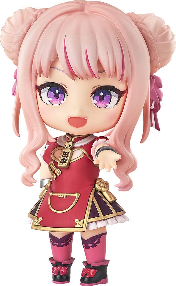 Tanaka Hime Nendoroid by Good Smile Company in red dress with pink hair buns, HIMEHINA figure