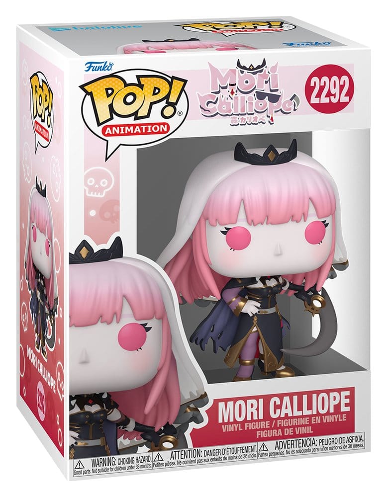 hololive Funko POP! Animation 2292 Mori Calliope vinyl figure shown in its window display box