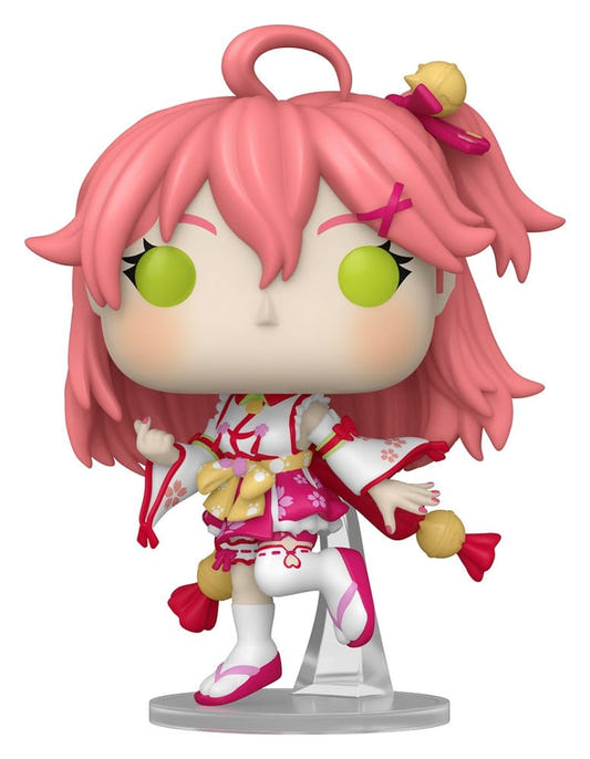 hololive Funko POP! Animation Sakura Miko vinyl figure with pink hair and shrine maiden outfit