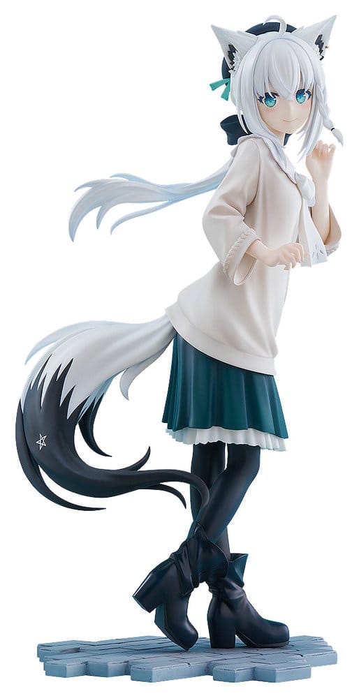 Good Smile Company Shirakami Fubuki Date Style 1/7 figure in cream top, green skirt and boots