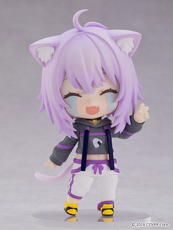 Nekomata Okayu Nendoroid with crying face-plate and one hand raised