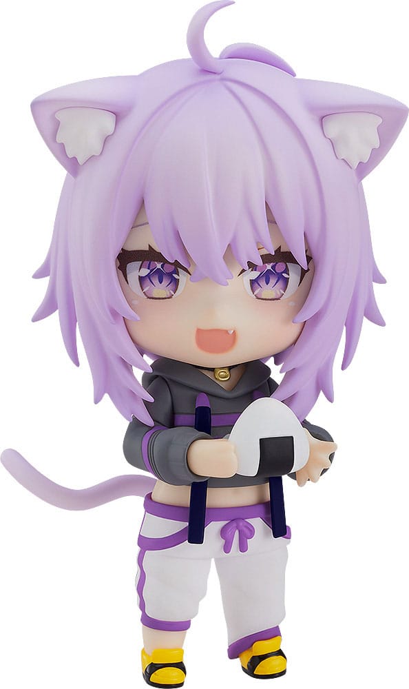 Nekomata Okayu Nendoroid by Good Smile Company with cat ears holding an onigiri, Hololive