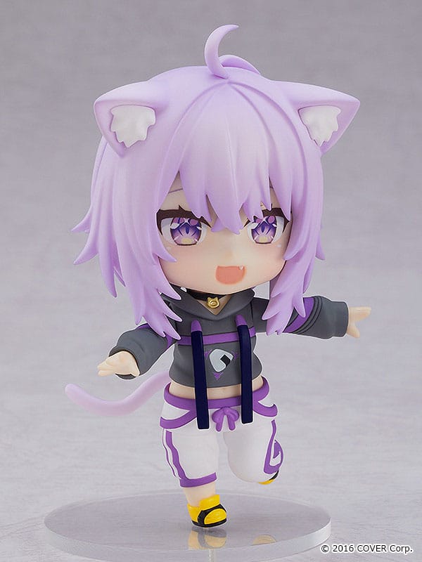 Nekomata Okayu Nendoroid in a skipping pose with arms outstretched