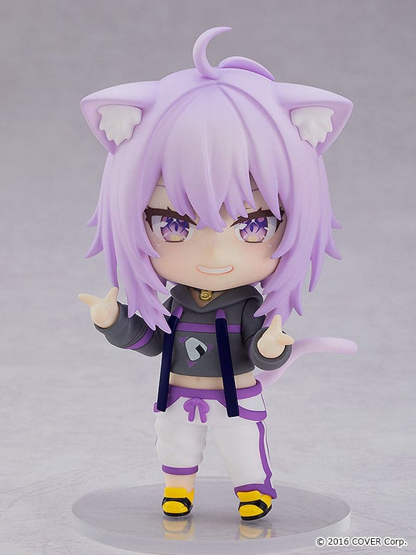 Nekomata Okayu Nendoroid with alluring smile and hands raised, Hololive GAMERS figure