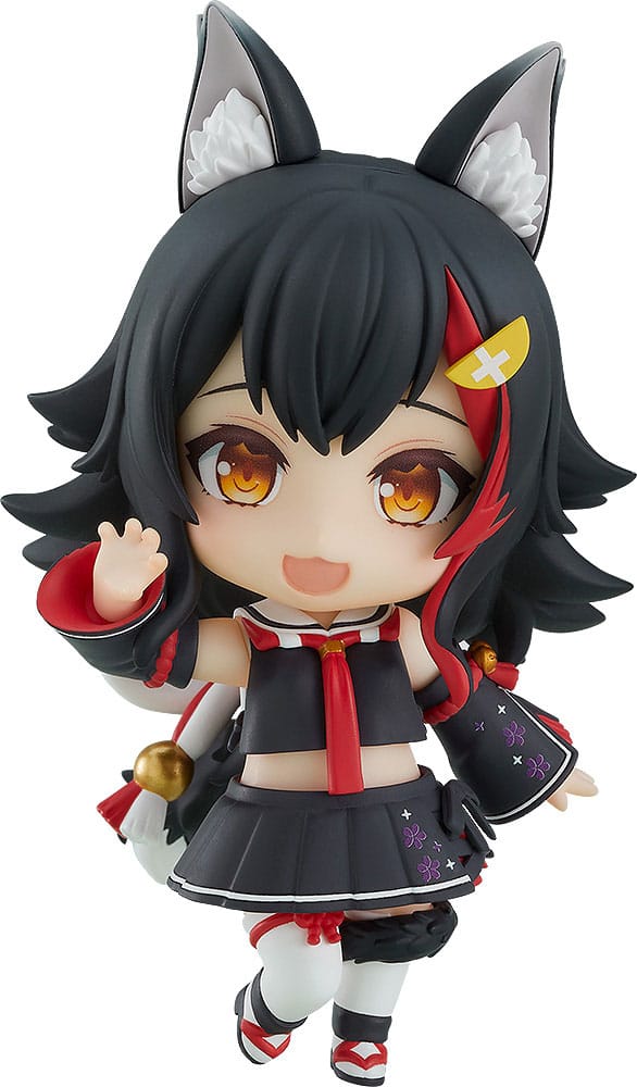 Ookami Mio Nendoroid by Good Smile Company with wolf ears and red-streaked black hair