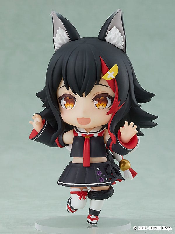 Ookami Mio Nendoroid in a cheerful running pose with hand raised