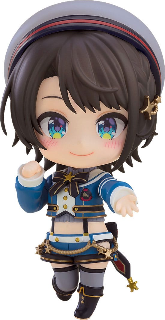 Oozora Subaru Suspender Outfit Ver. Nendoroid by Good Smile Company in white cap, Hololive