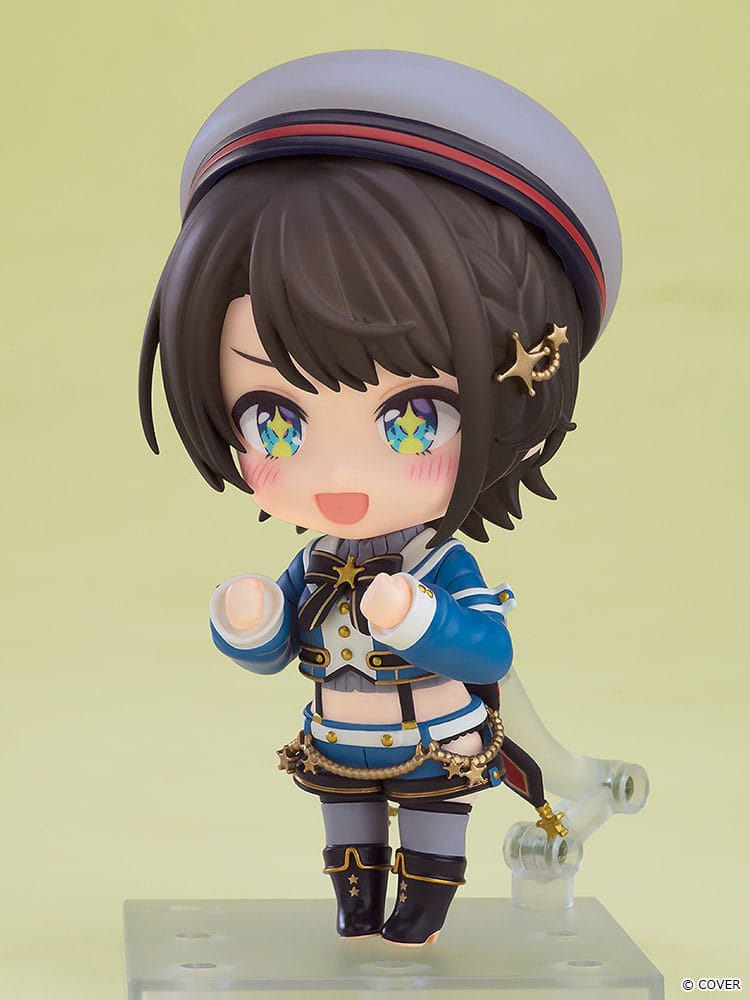 Oozora Subaru Nendoroid grinning with fists raised, Hololive Production figure