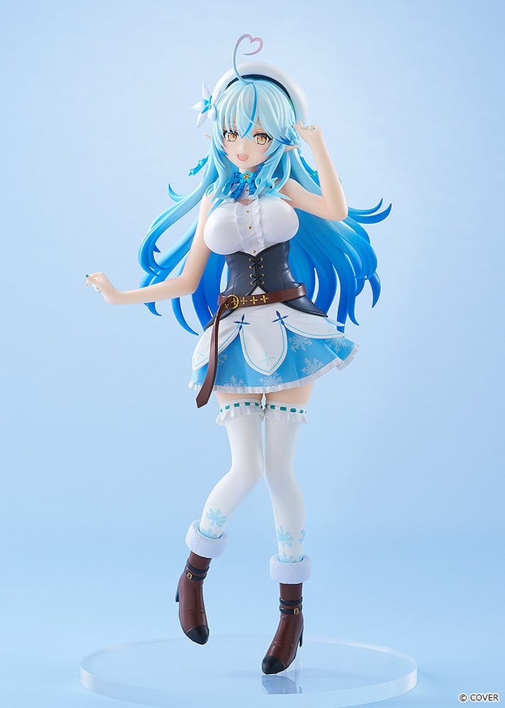 Pop Up Parade Yukihana Lamy figure on clear base, front view on light blue background