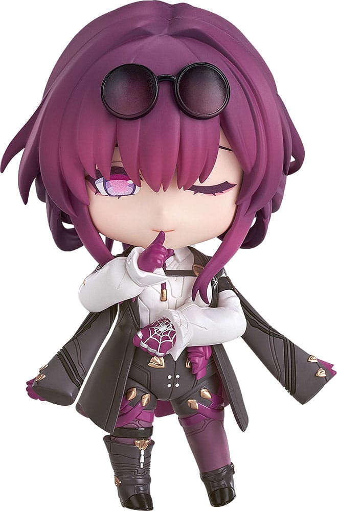 Good Smile Company Honkai: Star Rail Kafka Nendoroid winking with finger to lips, on white