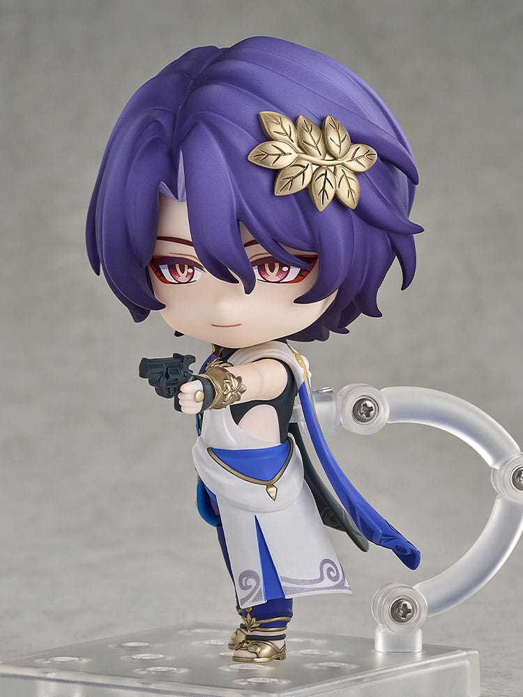 Dr. Ratio Nendoroid aiming his pistol, side view on the stand