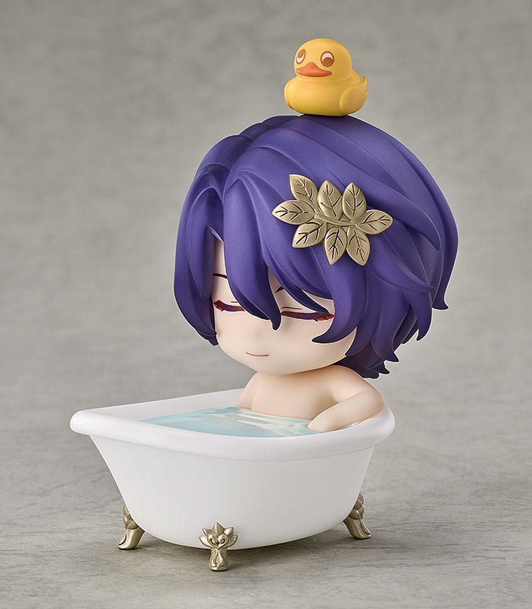Dr. Ratio Nendoroid relaxing in the bathtub with a rubber duck on his head