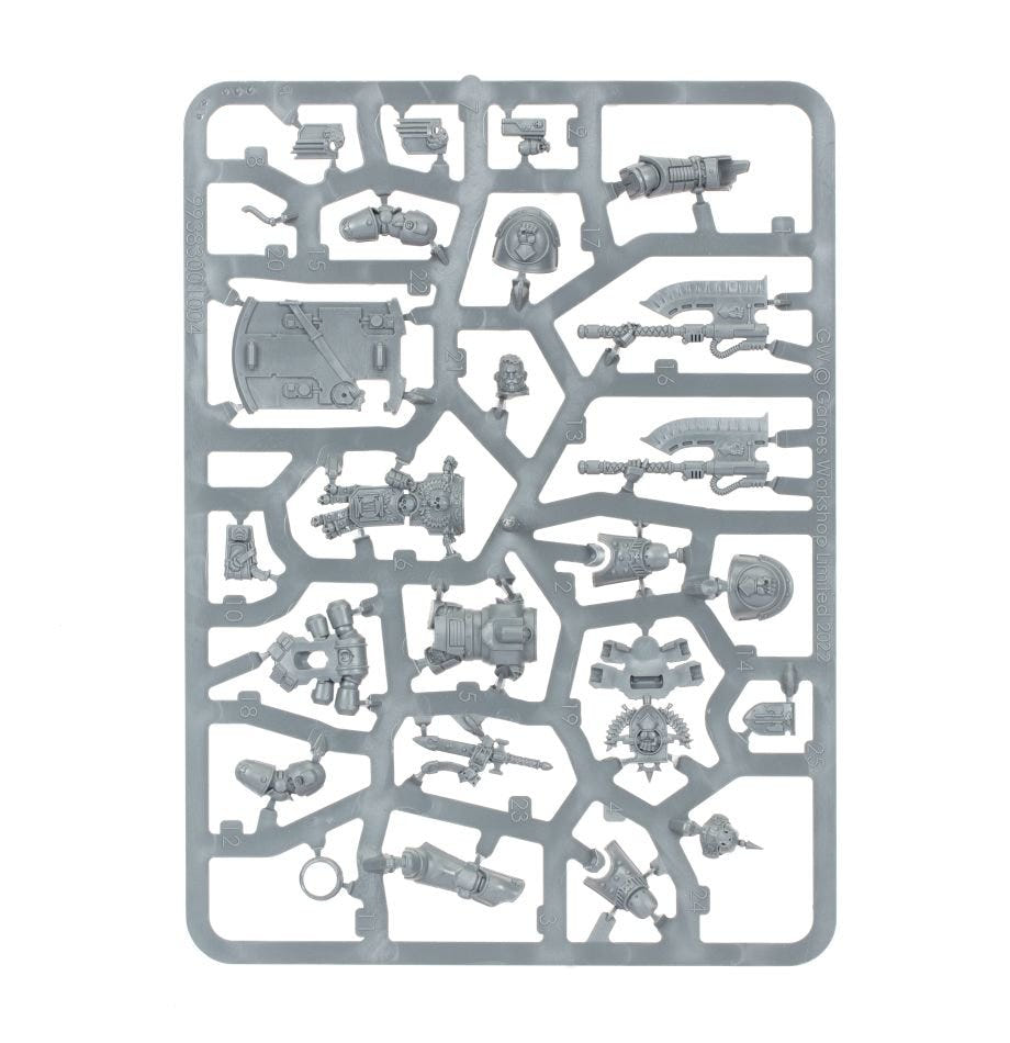 Imperial Fists Fafnir Rann unpainted plastic sprue, frame 1 of 1