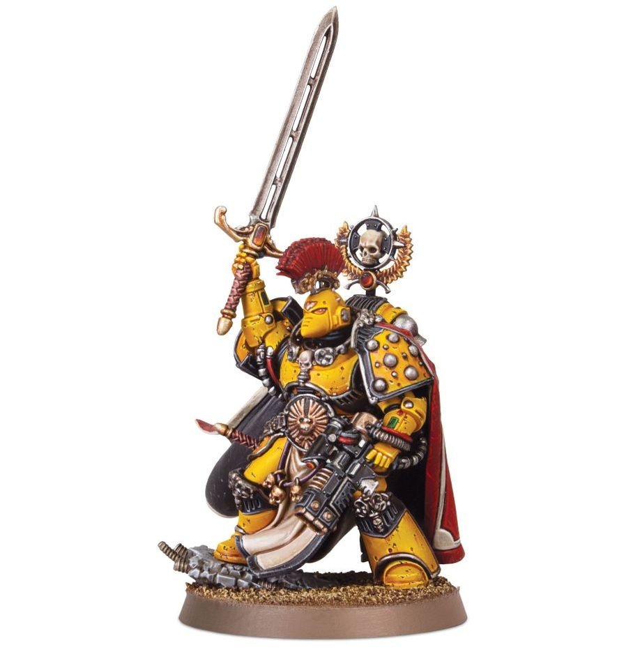 Second view of the painted Legion Praetor with power sword, volkite charger and red crest