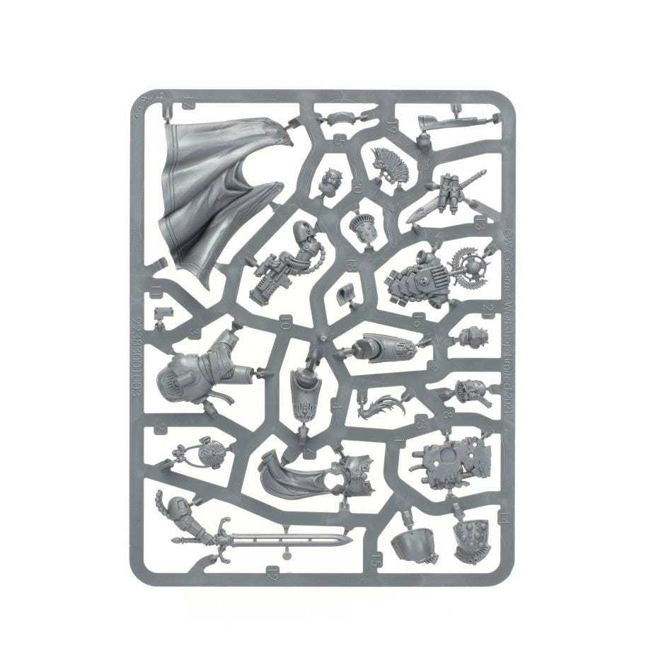 Horus Heresy Legion Praetor with Power Sword unpainted plastic sprue, frame 1 of 1