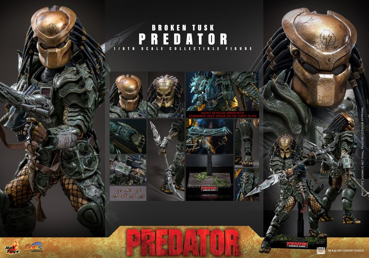 Hot Toy Alien vs. Predator: Comic Masterpiece Broken Tusk Predator 35cm - Loaded Dice