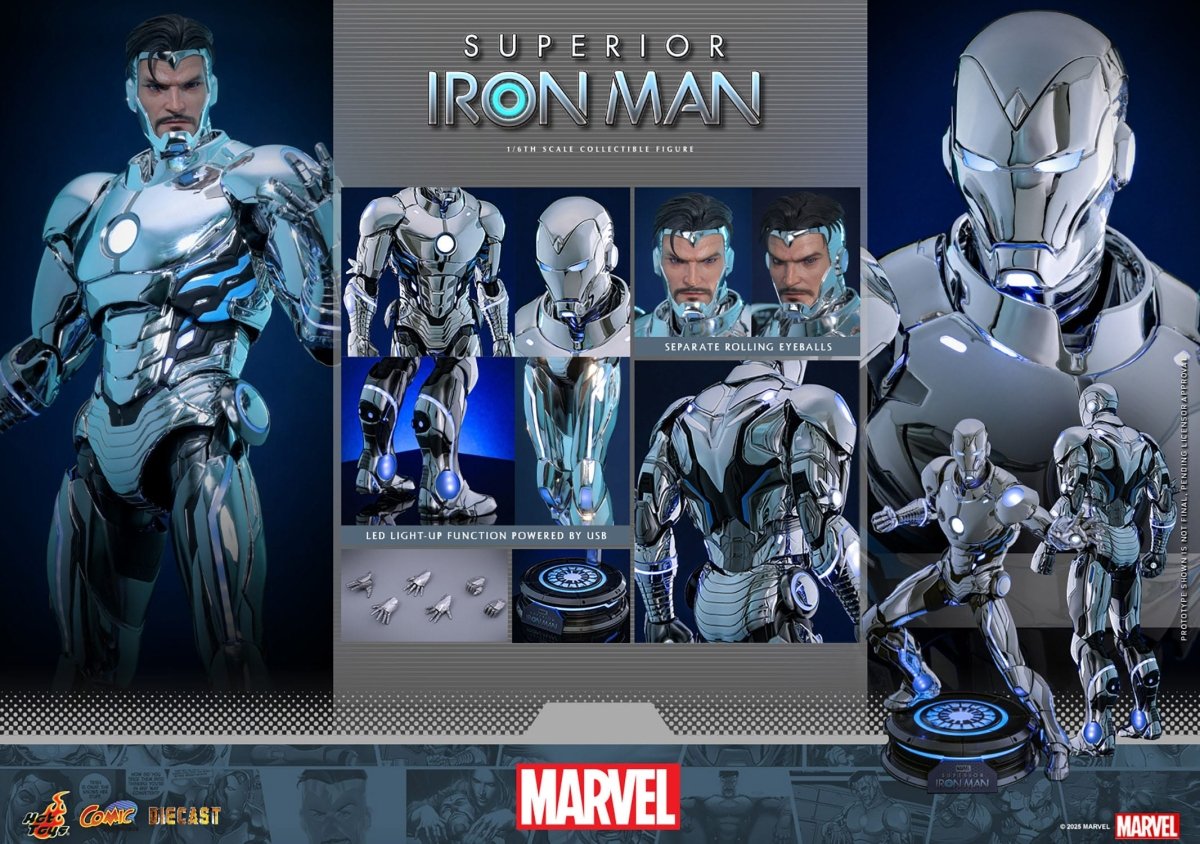 Hot Toys Iron Man: Marvel Comic Masterpiece Superior Iron Man 32cm - Loaded Dice