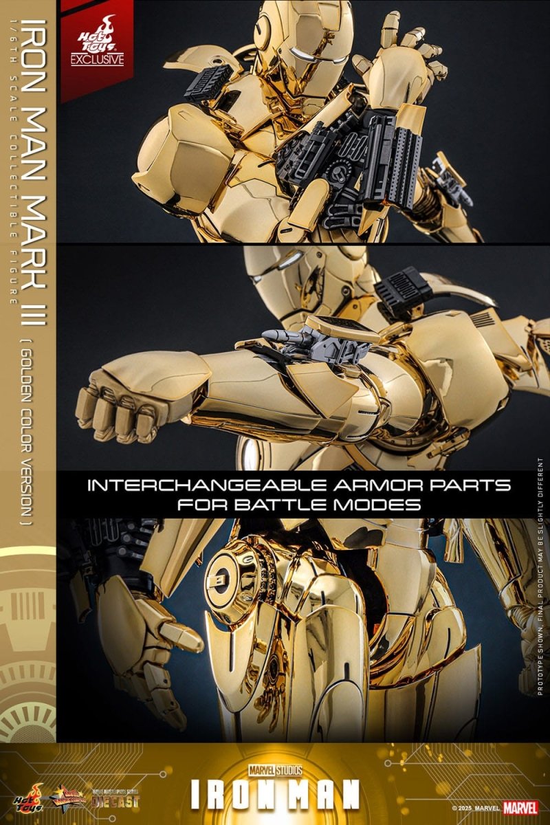 Hot Toys Iron Man: Movie Masterpiece Iron Man Mark III (Gold Color Version) 33cm - Loaded Dice