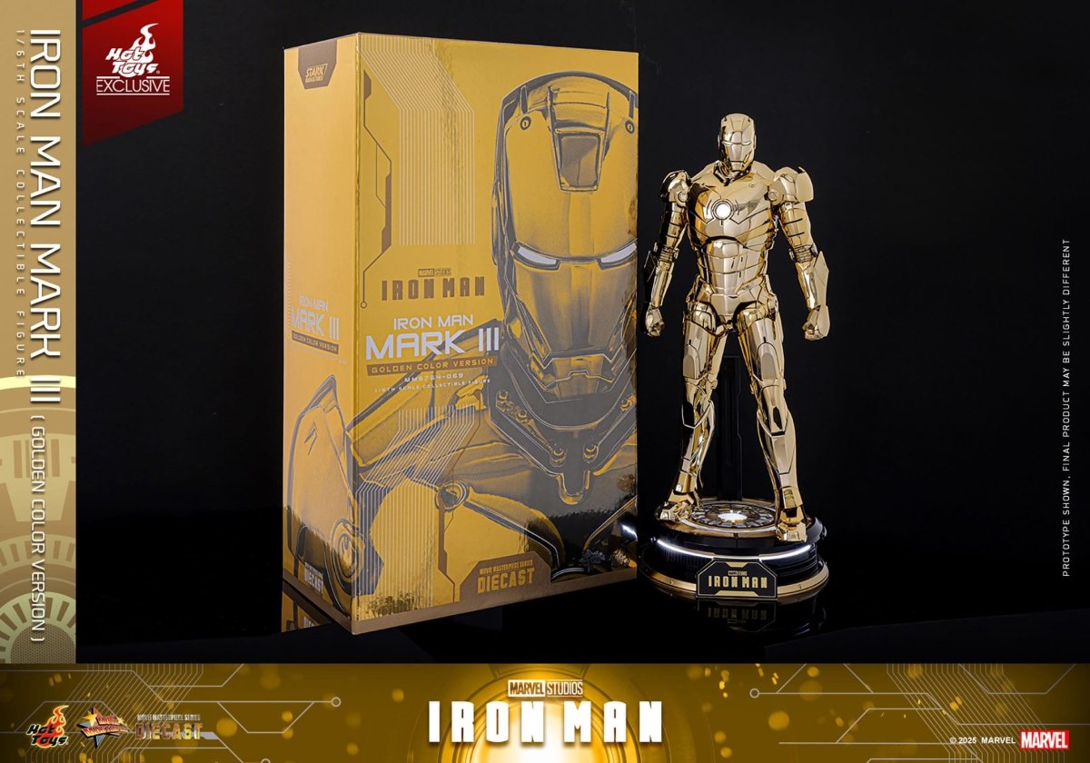 Hot Toys Iron Man: Movie Masterpiece Iron Man Mark III (Gold Color Version) 33cm - Loaded Dice