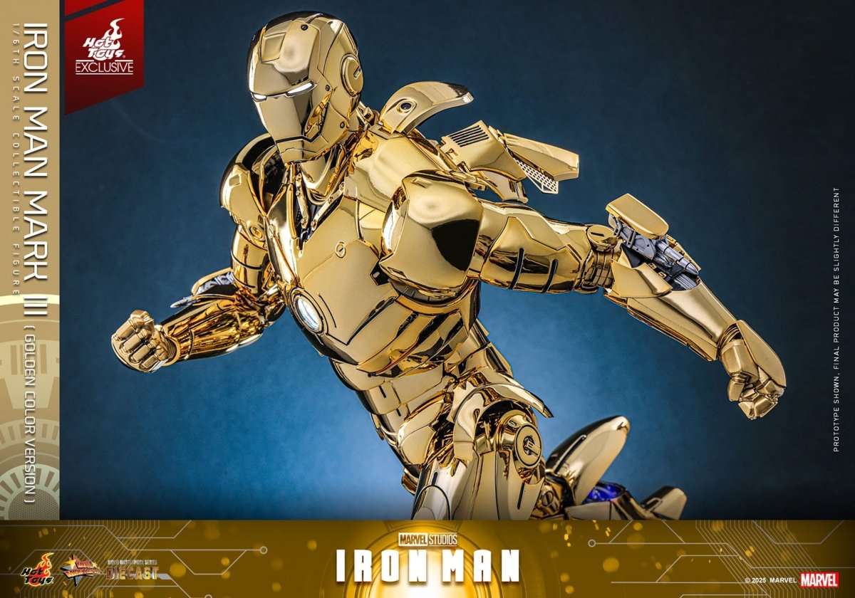 Hot Toys Iron Man: Movie Masterpiece Iron Man Mark III (Gold Color Version) 33cm - Loaded Dice