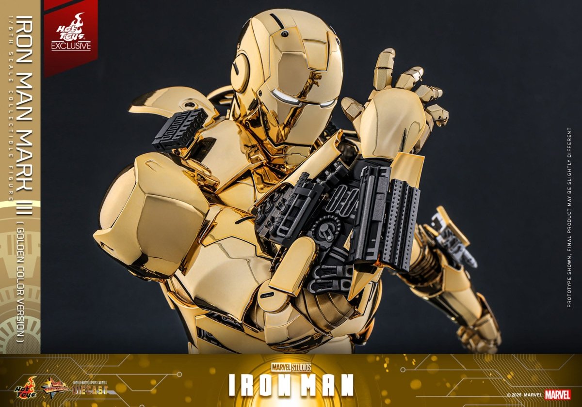 Hot Toys Iron Man: Movie Masterpiece Iron Man Mark III (Gold Color Version) 33cm - Loaded Dice