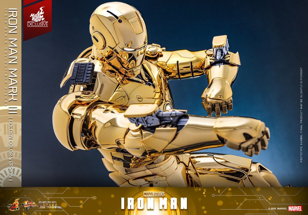 Hot Toys Iron Man: Movie Masterpiece Iron Man Mark III (Gold Color Version) 33cm - Loaded Dice