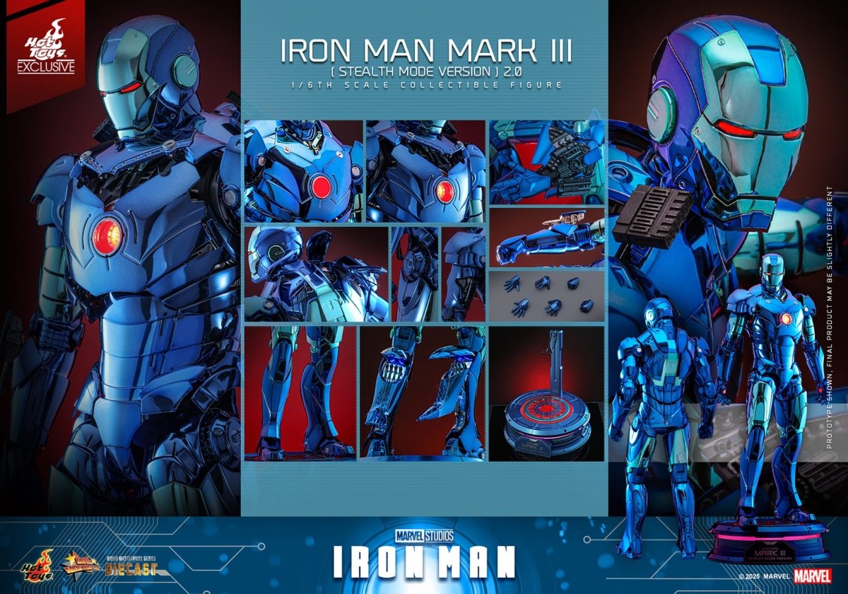 Hot Toys Iron Man: Movie Masterpiece Iron Man Mark III (Stealth Mode Ver.) 2.0 33cm - Loaded Dice