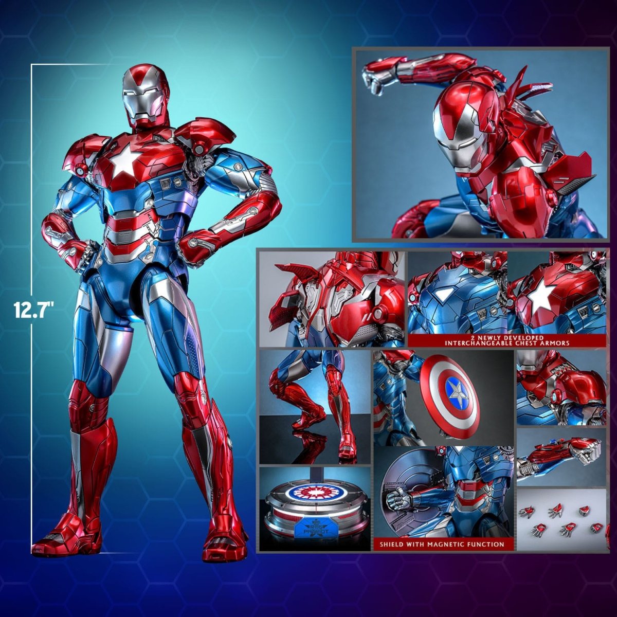 Hot Toys Marvel: Comic Masterpiece Iron Patriot 32cm - Loaded Dice