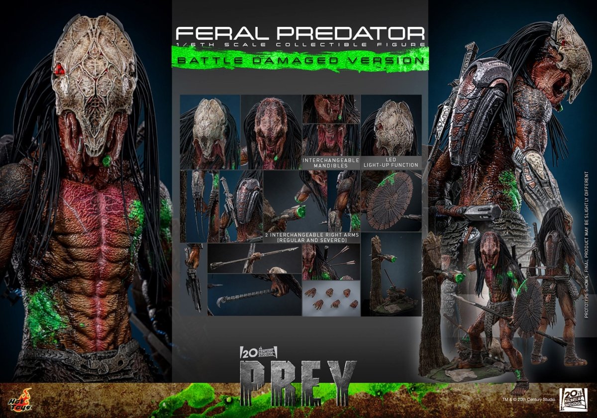 Hot Toys Prey: Feral Predator (Battle Damaged Version) 37cm - Loaded Dice