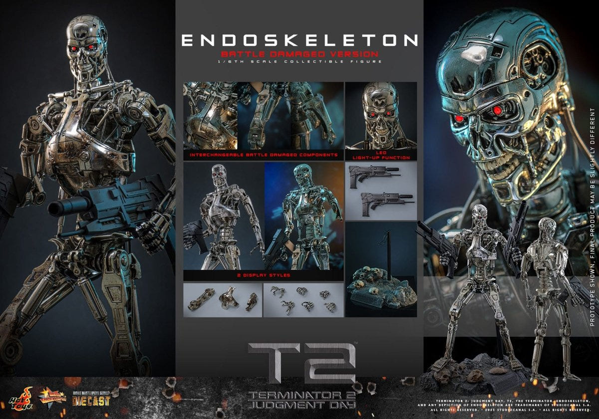 Hot Toys Terminator 2: Judgment Day Endoskeleton (Battle Damaged Version) 31cm - Loaded Dice