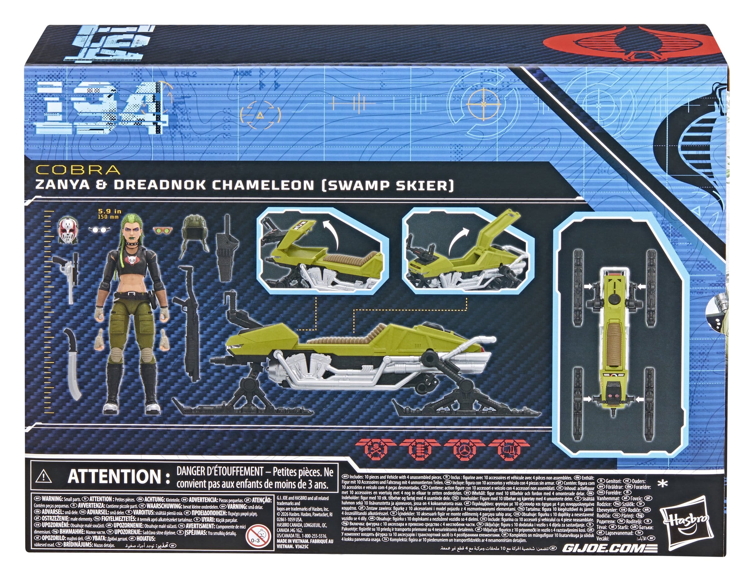 G.I. Joe Classified Series Action Figure and Vehicle Set #194 Zanya and Dreadnok Chameleon (Swamp Skier) 15cm - Loaded Dice
