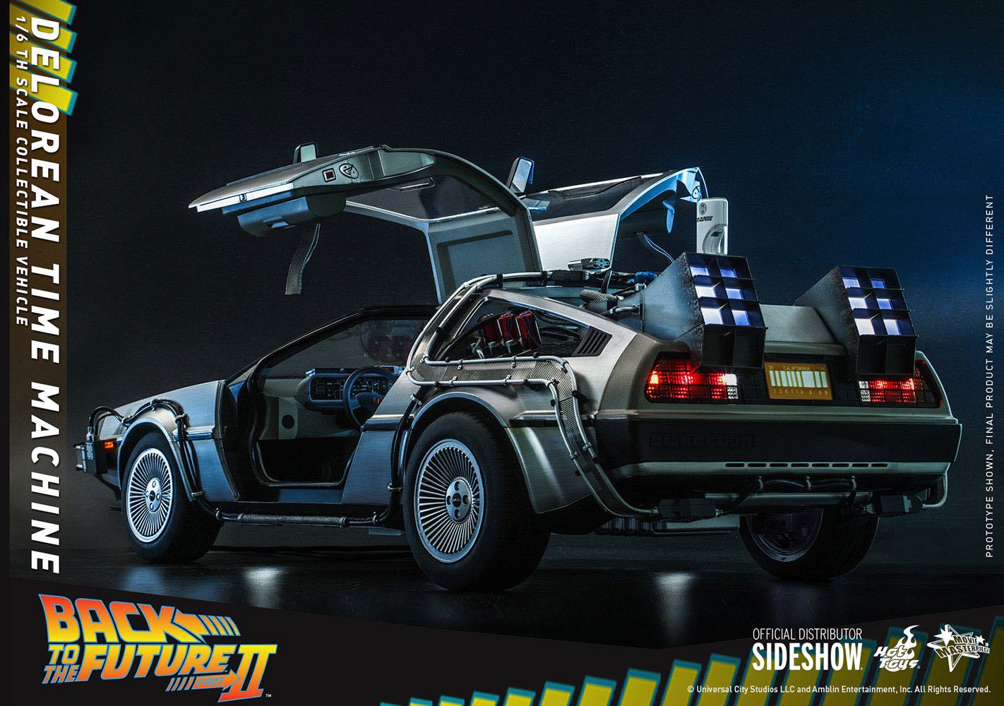 Hot Toys - Back to the Future II Movie Masterpiece Vehicle 1/6 DeLorean Time Machine 72cm - Arriving Late September 2023 - Loaded Dice Barry Vale of Glamorgan CF64 3HD