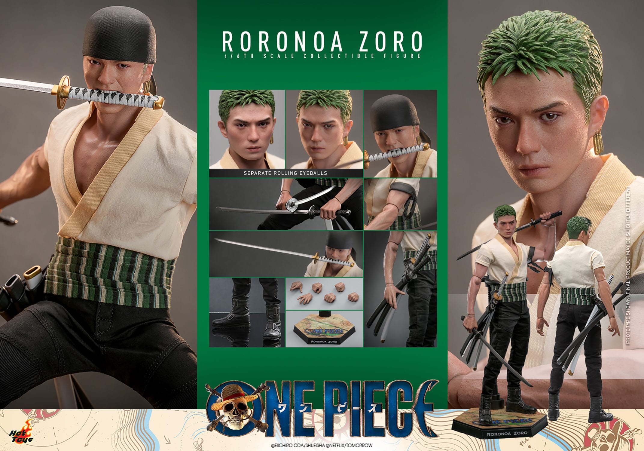Hot Toy: One Piece (Netflix) Roronoa Zoro 31cm - Loaded Dice