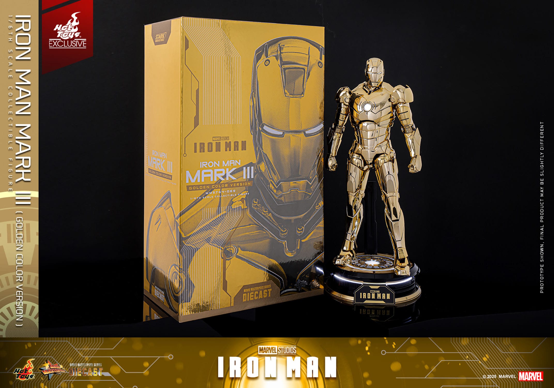 Hot Toys Iron Man: Movie Masterpiece Iron Man Mark III (Gold Color Version) 33cm - Loaded Dice