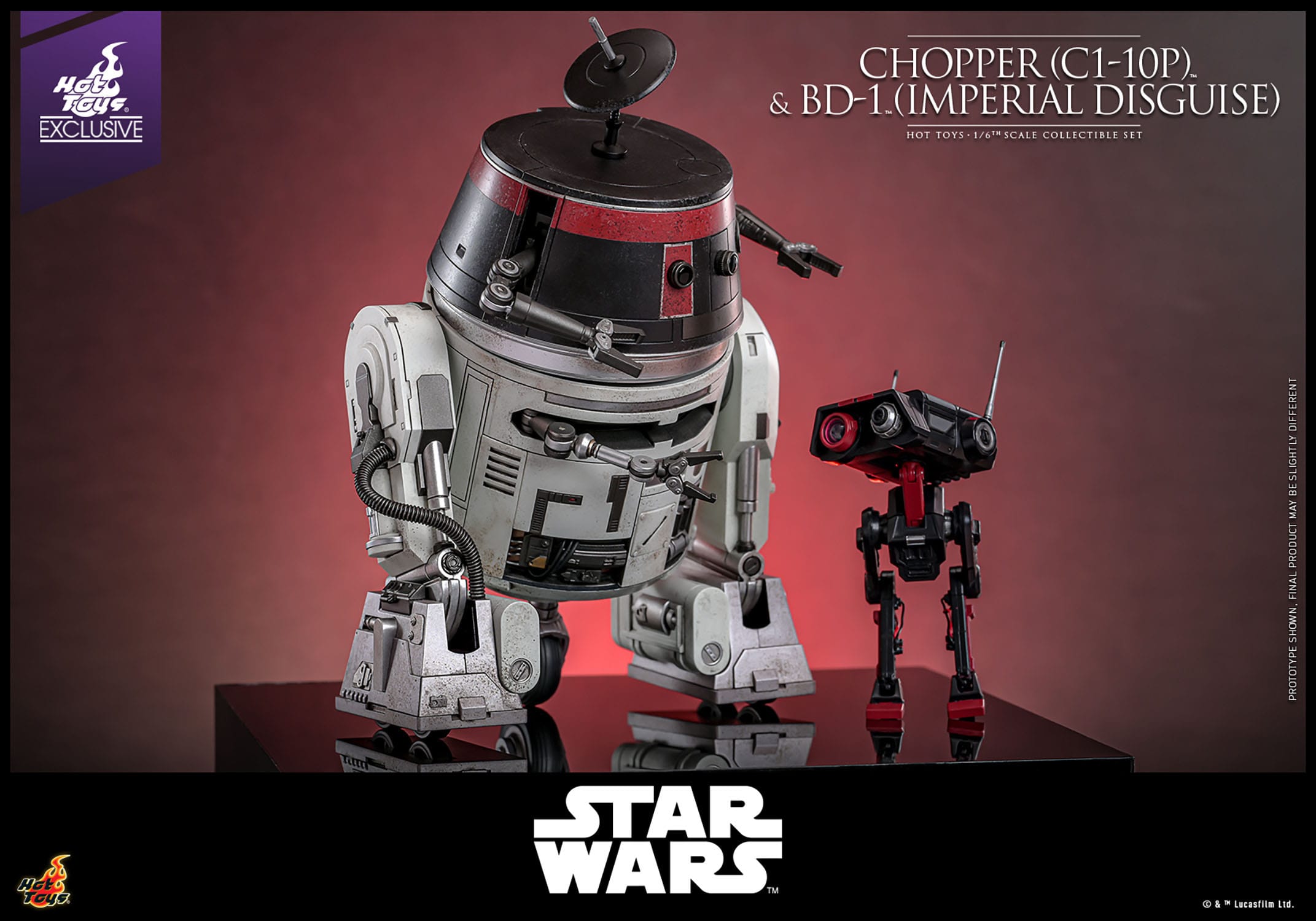 Hot Toys Star Wars: Chopper (C1-10P™) & BD-1™ (Imperial Disguise) 18cm & 8cm - Loaded Dice
